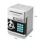 Adsoner Toy Piggy Bank, Electronic Atm Password Cash Coin Can Auto Scroll Paper Money Saving Box Gift For Kids (Silvery)