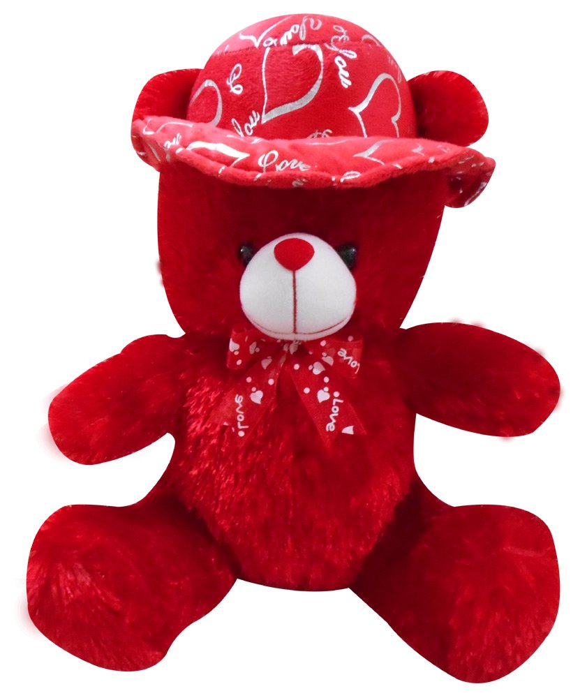 Saugat Traders Red Cap Teddy Bear Gift for Kids, Girlfriend, Wife