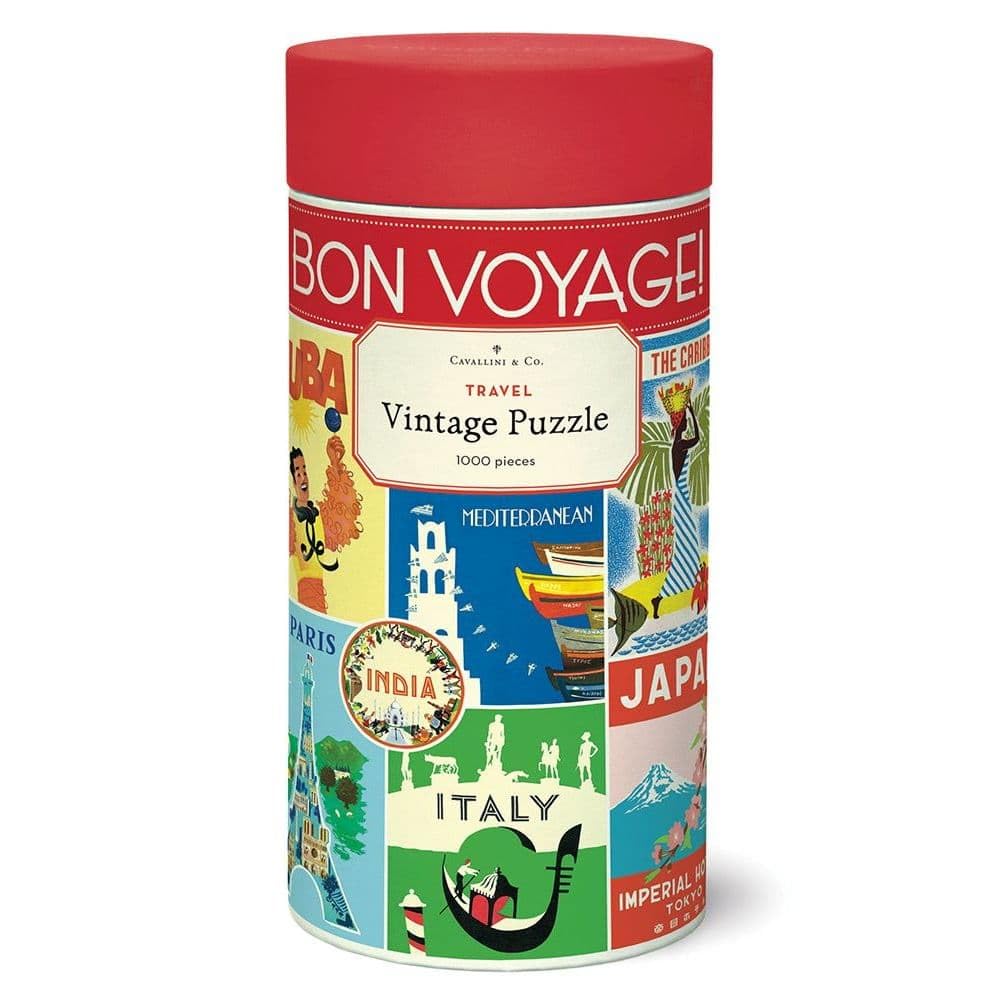 Cavallini 1000 Piece Puzzle, Vintage Travel (PZL/TRV)