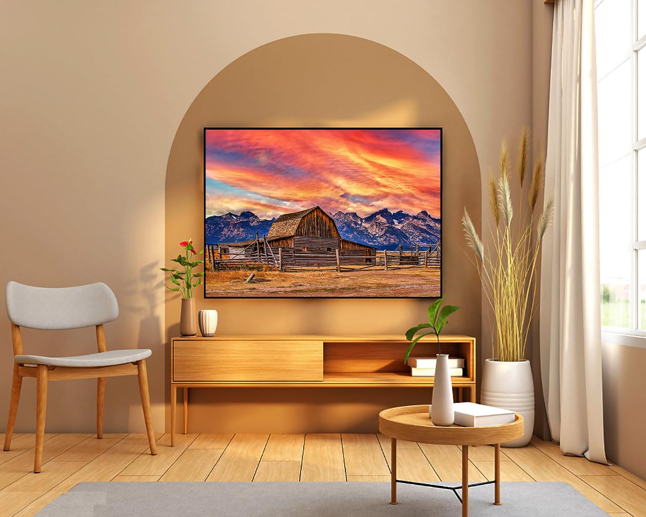 Rechiato Jigsaw Puzzles For Adults, 2 Pack 1000 Pieces, Nature Landscape Mountain Scene National Park Challenging Puzzle Perfect For Family Activity Game Nights Gifts(Barn In Wyoming & Colorful Rock)
