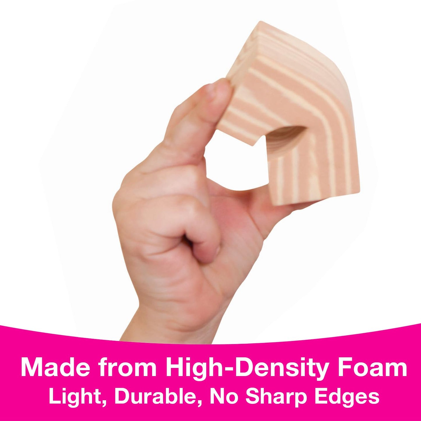 Edushape Wood-Like Soft Baby Blocks For Toddlers 1-3, 30 Pieces Regular Size - Edu-Blocks Soft Blocks Foam Blocks - Stacking Blo