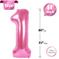 Pink Number 1 Balloon For First Birthday 40 Inch, 1St One Number Balloons Birthday Decorations For Girl Boy Toddler Baby