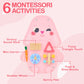 Monlurd Wooden Rabbit Sensory Wall Toy, Busy Board For Toddlers, Montessori Sensory Wall Panel For Kids, Ideal For Classroom, Pl