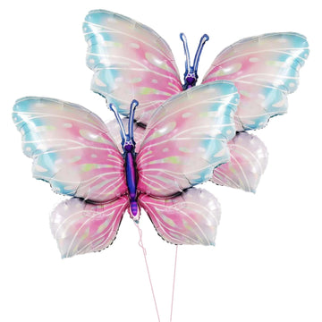 2 Pcs Pink Blue Butterfly Balloons Giant Butterfly Foil Mylar Balloon Butterfly Themed Party Girl Party Wedding Birthday Party D