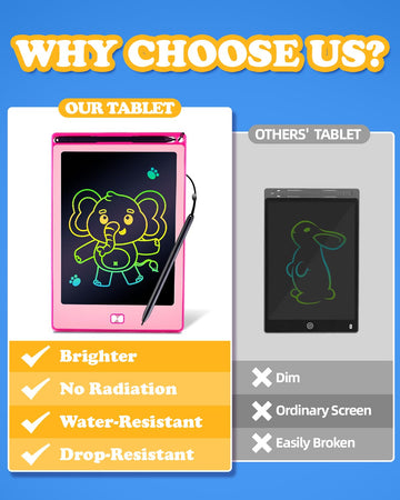 POPERFUN 4 Pack LCD Writing Tablet for Kids, 8.5 Inch Colorful Toddler Doodle Board Gifts for Toddlers 3 4 5 6 7 8 Year Old Girl