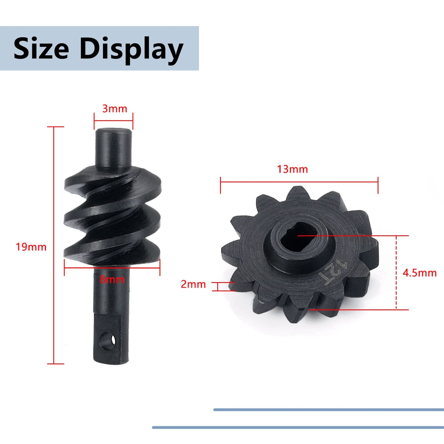 MORLORDY RC Steel Overdrive Gears 12T Differential Worm Gear for SCX24 Upgrades 1/24 RC Crawler Car Parts