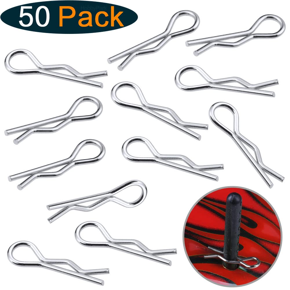 Hobbypark 1/18 Body Clips Small Bent Springy R Pins for WLtoys A949 A959 A969 A979 A959-B A969-B A979-B RC Car Vehicles Replacem