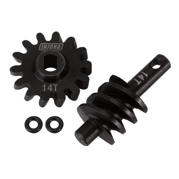 INJORA Axle Gear Overdrive Worm Differential 13T 14T Steel Gear Upgrade Parts for AX24 Axial SCX24 C10 JLU Gladiator Bronco 1/24