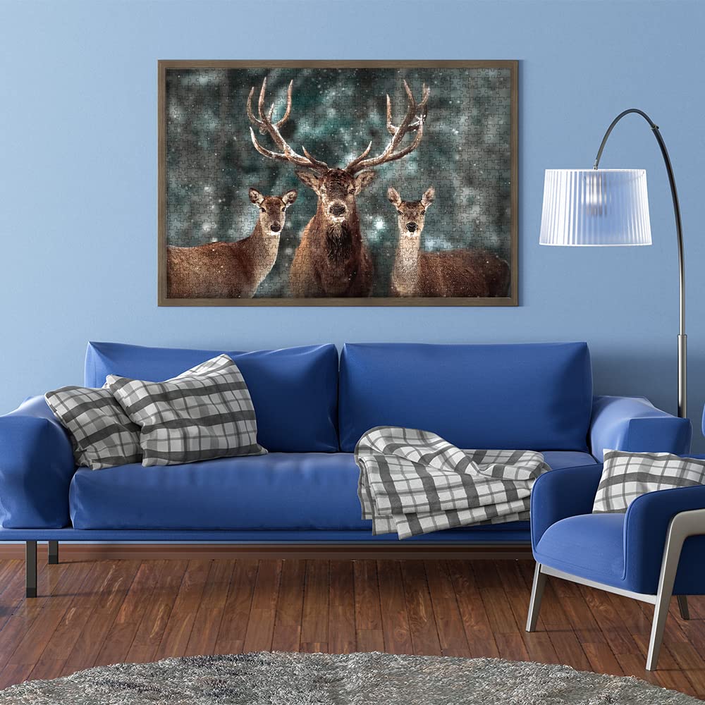MaxRenard Game 1000 Pieces Jigsaw Puzzle for mature-themed Animal Toy Noble Deer Family