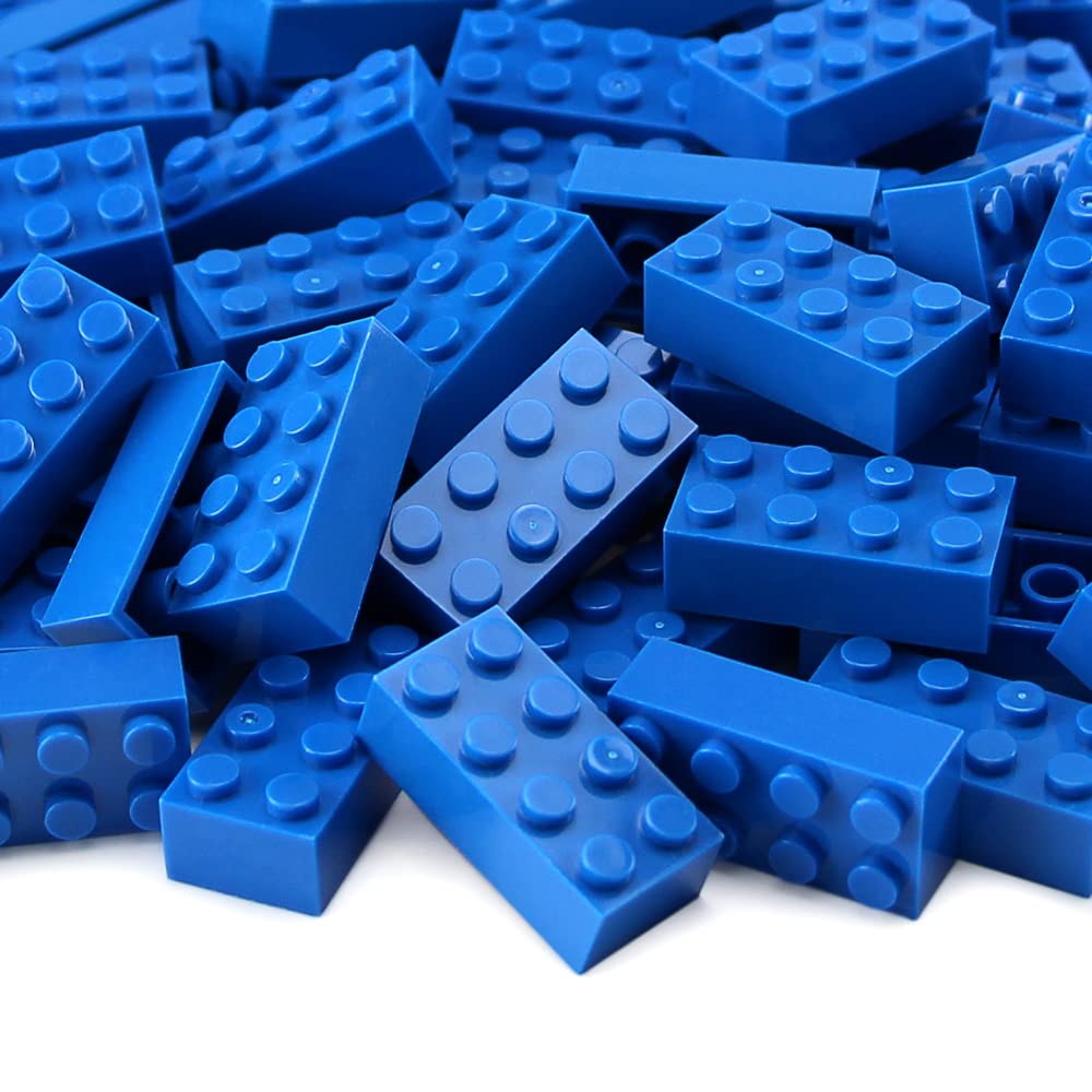 Feleph Basic Parts 320 Pieces 2X4 Blue Bricks Building Creative Play Blocks Set Toy Classic Accessories Combine With Major Brick Brands (Blue)
