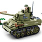 Sluban WWII M38-B0856 Light Tank Model, Medium Size, Plastic, Multi-Color