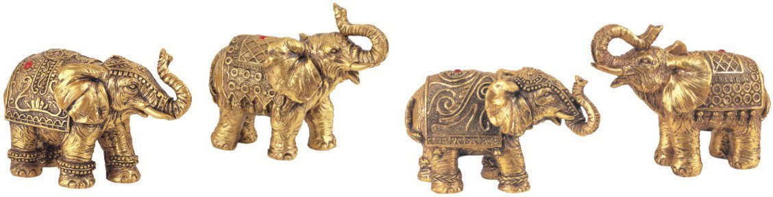 Gsc Set Of 4 Thai Elephant Collectible Statue Figurine Decoration Decor