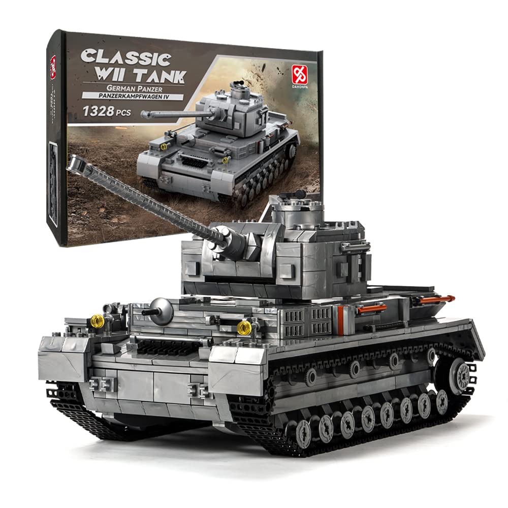 DAHONPA Panzer-? Tank Army Building Block(1328 PCS) WW2 Military Historical Collection Model with Soldier Figures Toys Gifts for Kid and mature-themed.