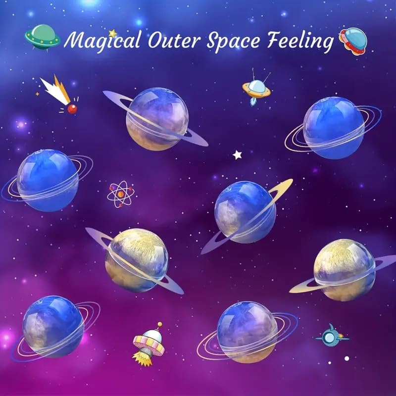 Holydeck 24 Pack Galaxy Slime Gifts for Kids - Multicolor PVA Stress Relief Toys with Greeting Cards for Valentine's Day Party Favors