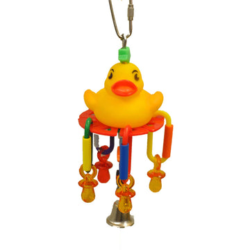 Ae Cage Company Happy Beaks Lucky Rubber Ducky Bird Toy