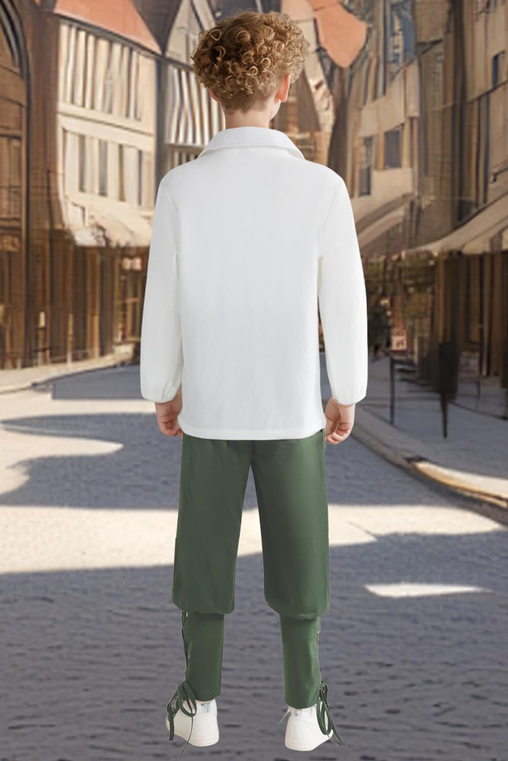 Boys Medieval Pirate Pants Kids Renaissance Costume Viking Ankle Banded Pants for Halloween Party Cosplay