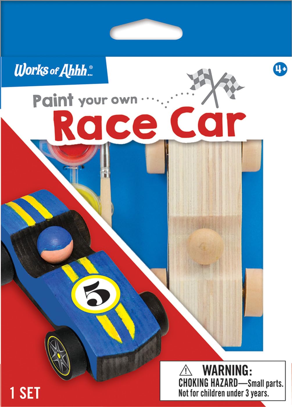 Works of Ahhh... Mini Craft Set - Race Car Build & Paint Family Craft Set