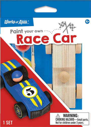 Works of Ahhh... Mini Craft Set - Race Car Build & Paint Family Craft Set