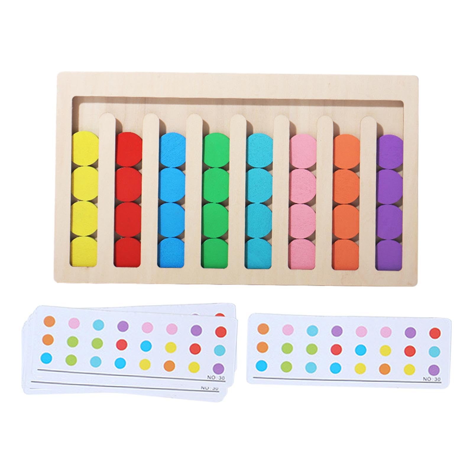 Ilsmysutra Wooden Montessori Toys Color Shape Matching Toys For Age 3 4 5 6 7 Boys Kids 8 Colors