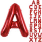 Toniful 40 Inch Large Bright Red Letter Balloons A-Z, Giant Jumbo Helium Foil Mylar Big Letter A Balloons For Birthday Party Ann