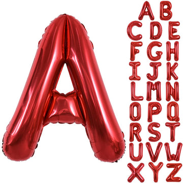 Toniful 40 Inch Large Bright Red Letter Balloons A-Z, Giant Jumbo Helium Foil Mylar Big Letter A Balloons For Birthday Party Ann