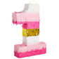 Blue Panda Number 1 Pinata, Pink And Gold For Girls 1St Birthday Party Decorations, Small, 16.5X11X3 In