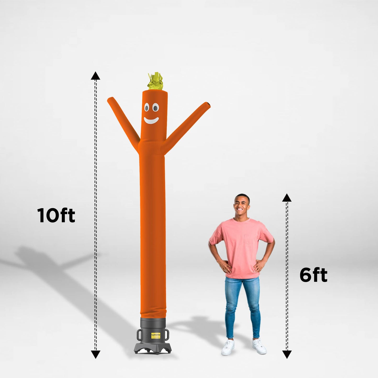 LookOurWay Air Dancers Inflatable Tube Man Set - 10ft Tall Wacky Waving Inflatable Dancing Tube Guy with 12-Inch Diameter Blower for Business Promotion - Orange