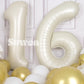 Suwen 40 Inch Cream White Large 16 Number Balloons Big Foil Helium Number Balloons 0-9 Jumbo Happy 16Th Mylar Birthday Party Dec