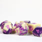 1985 Games Kawaii Cat Dice Set - Acrylic, 2.75 cm, Blackberry, Milk Carton-Inspired for DND & TTRPGs
