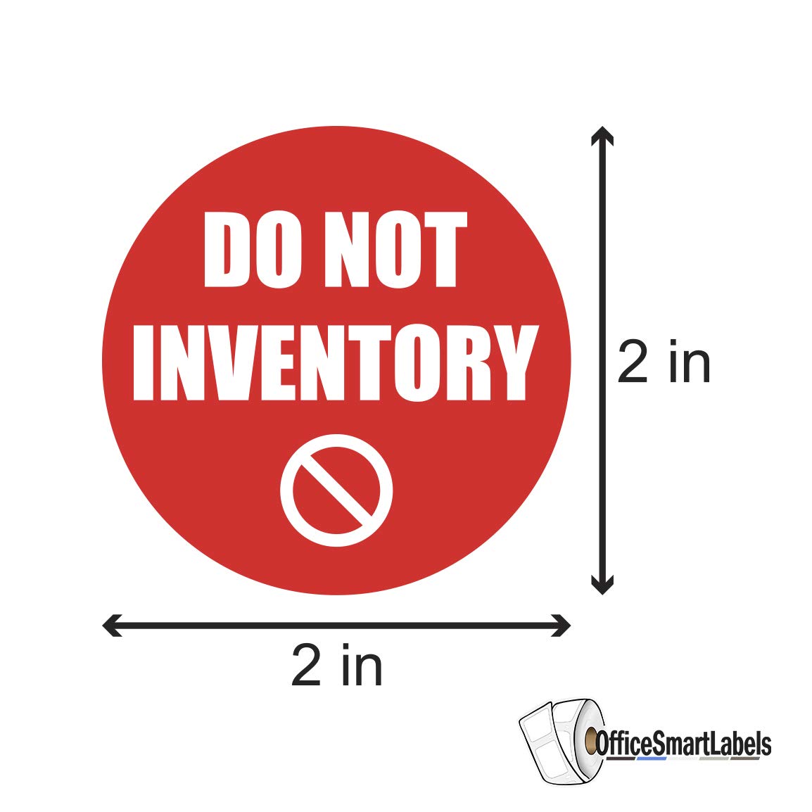 Do Not Inventory Label Stickers - 2 Inch Round Circle Dots Stickers in Bright Red for Warehouse Inventory Control Management Qua
