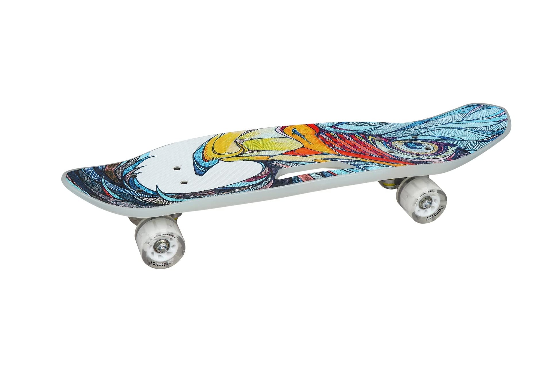 AIRAVAT Bionic Skateboard Multicolors Made of ABS Plastic, Aluminium, Fibre and PU Wheel with Weight Capacity Upto 65Kg