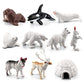 Natureman Mini Arctic Animals Toys Set 10Pcs Polar Animal Figurines Toy Play Setincludes Polar Bear Seal Reindeer Wolf Rabbit Ar