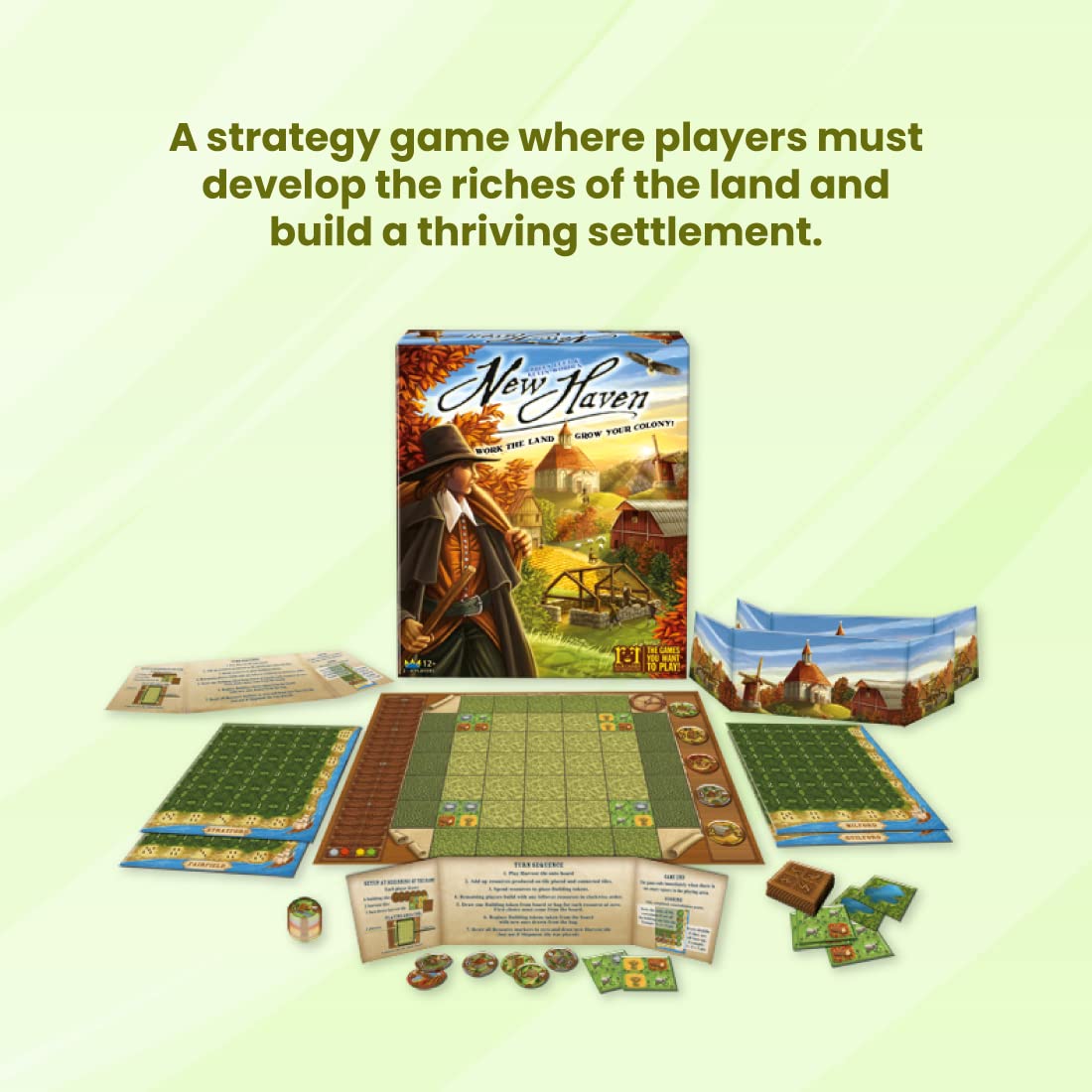 R&R Games New Haven Board Game: A Strategic Tile-Laying Board Game For Family Night