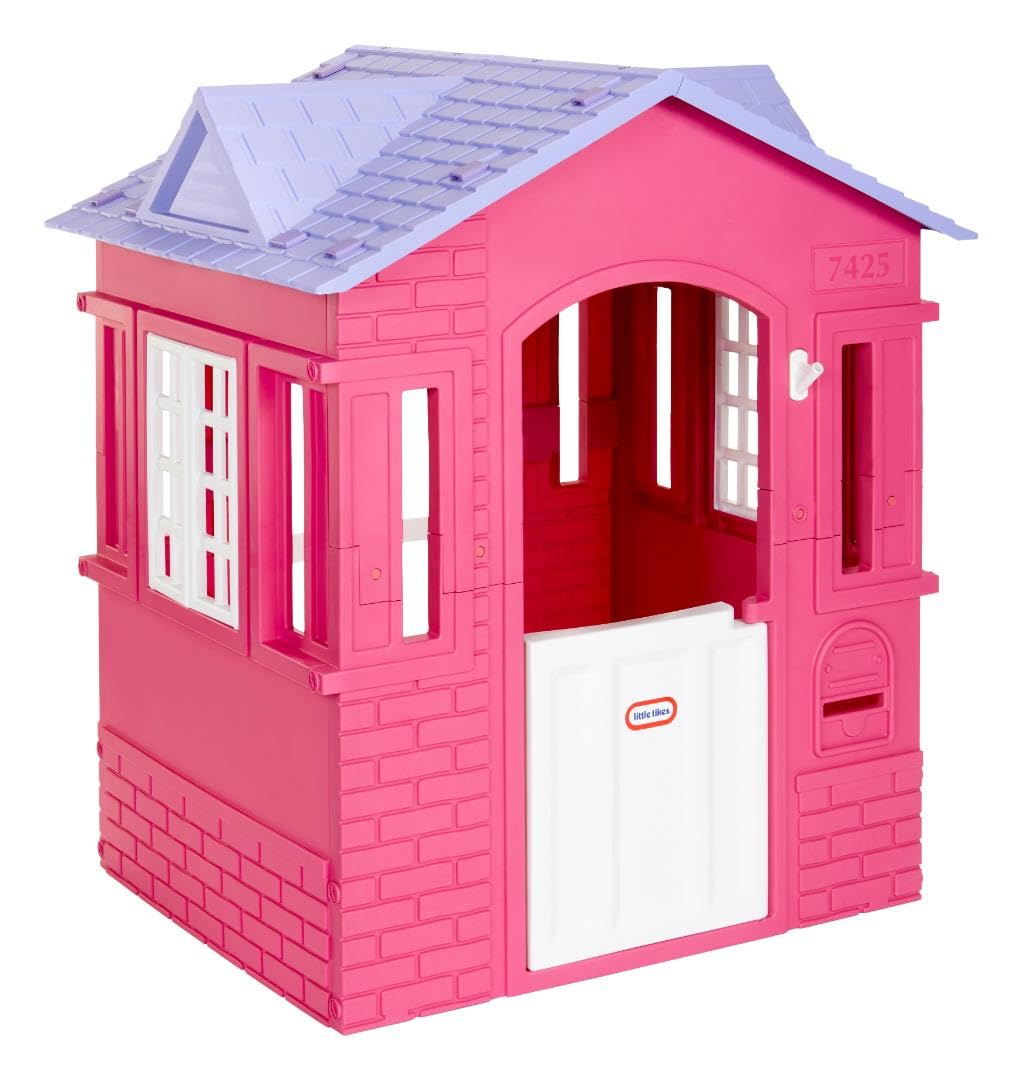 Little Tikes Cape Cottage Playhouse, Large Pink, Indoor/Outdoor, Working Doors/Windows, Model 653612M, for Toddlers 2+ Years
