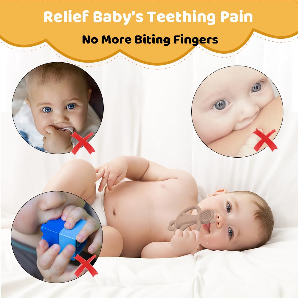 Baby Bear Teething Toys For Babies 0-3, 0-6, 6-12 Months | Soft Silicone Baby Bear Teethers Toys | Baby Fidget Toys 0-6 Months |