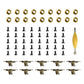 Ebco 10X Trucks & 40X Screws & 20X Nuts & Spanner Tool For 96Mm Fingerboard Skateboard Wooden Deck Parts Kit,Unisex Children