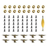 Ebco 10X Trucks & 40X Screws & 20X Nuts & Spanner Tool For 96Mm Fingerboard Skateboard Wooden Deck Parts Kit,Unisex Children