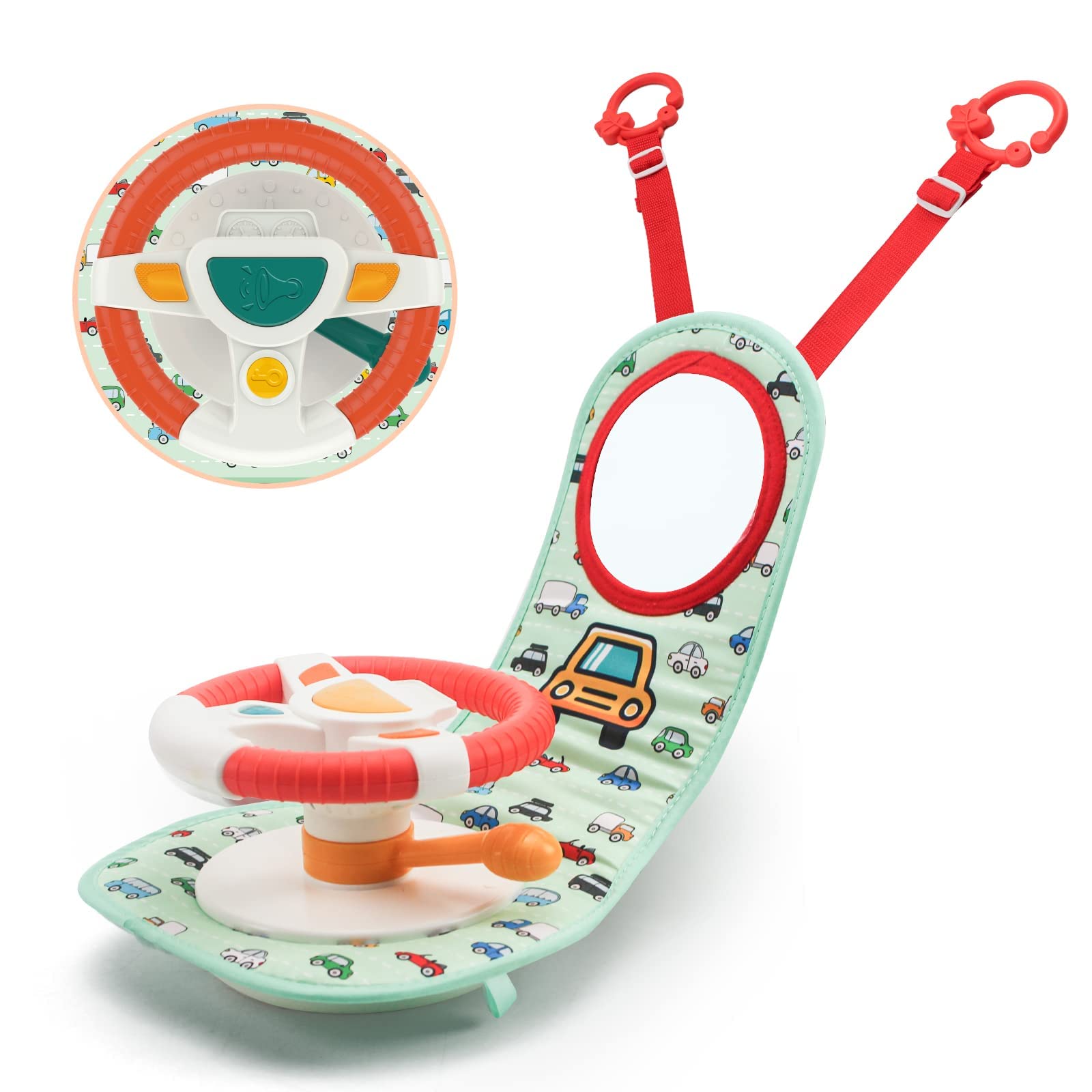 Happytime Musical Car Wheel Baby Toys, In-Car Wheel Musical Activity Play Center For Baby'S Travel Companion Entertain And Relax