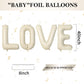 Biapian 40 Inch Love Letter Balloons, Cream Foil Balloons Big Love Balloons, 4 Pcs Giant Foil Aluminum Balloon Helium For Birthd