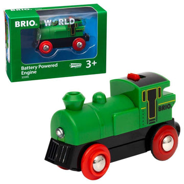 Brio World 33595 Engine Train - Battery Powered Wooden Toy For Kids | Forward & Reverse Movement | Illuminating Headlights | Ideal For Toddlers 3 Years & Up