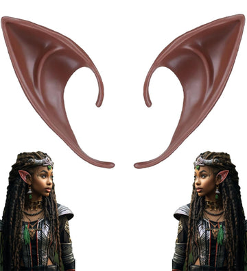 Cooljoy Elf Ears Brown Black Cosplay Fairy Elf Pixie Vampire Ears Soft Halloween Accessories Short Style