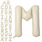 Letter Balloons Beige,40 Inch Letter M Balloons,A-Z Alphabet Name Foil Balloons,Big Single Cream Aluminum M Word Balloons Helium
