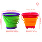 Gosu Toys Foldable Sand Bucket Expandable Sand Pail Square and Circle for Beach Multi Purpose for Kids Collapsible Silicone Buck