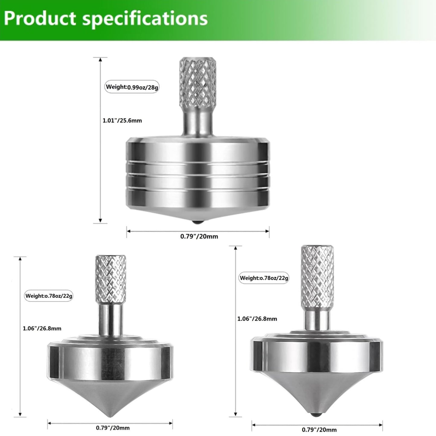 CHEETOP Stainless Steel Spinning Top  Precision Mini Desktop Gyroscope  Kill Time Reduce Stress ADHD Toys  Perfect Balance Gyro (3PCS Style 1+Style 3+Style 4)