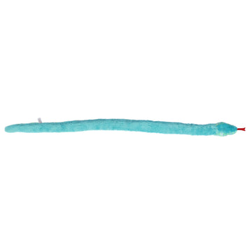 Aurora® Playful Snake Aqua Stuffed Animal - Eye-Catching Designs - Versatile Fun - Blue 53 Inches