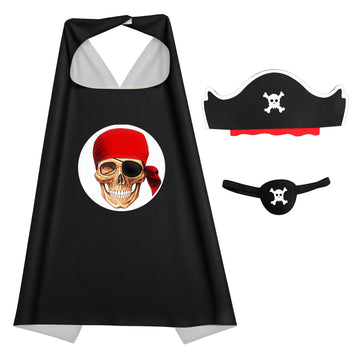 RioRand Cartoon Pirate Dress Up Satin Capes Cosplay Birthday Party Kids Costume (1-pack) (Brown)