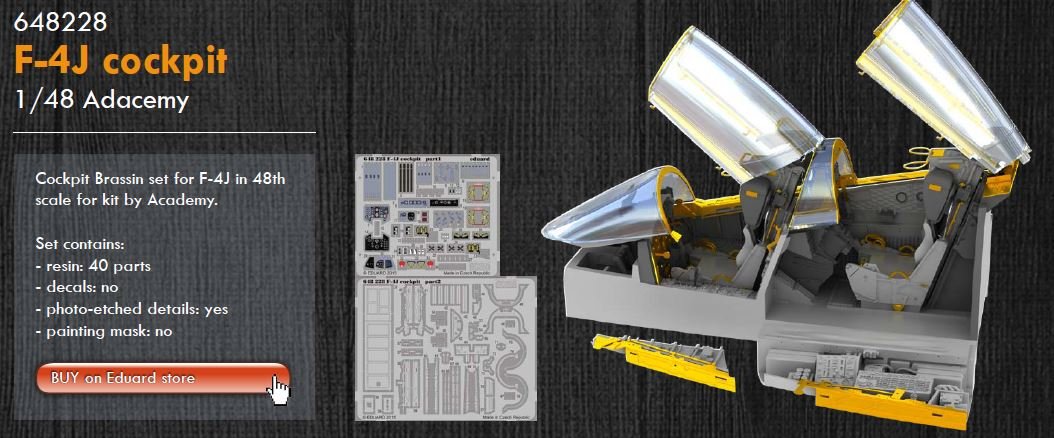 Eduard Brassin 1:48 -F-4J Phantom Ii Cockpit (Aca)