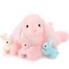 BENINY Big Pink Bunny Stuffed Animal - Large 24" Plush Toy with 3 Babies Inside - Perfect Easter Gift for Girls and Babies