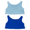 Niannyyhouse 10Cm Plush Doll Clothes Solid Color Vest Sleeveless T-Shirt Doll Dress Up (Light Blue+Blue, 10Cm)