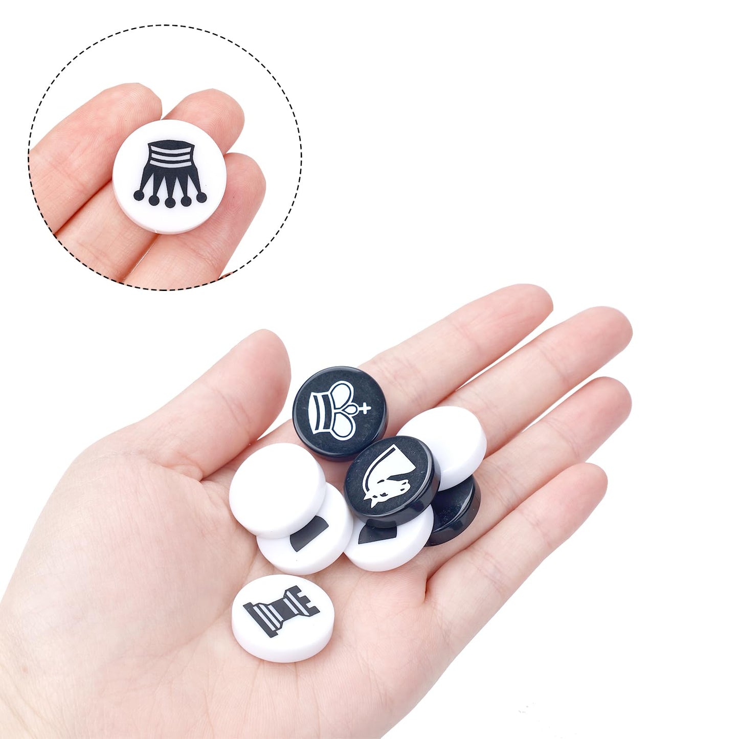 Andux Chess Backgammon Pieces Plastic Only Pawns Pieces XQZ-04 (Chess Pieces)